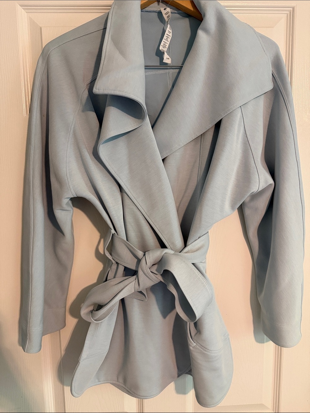 Lululemon Scuba Light Blue Draped Belted Jacket